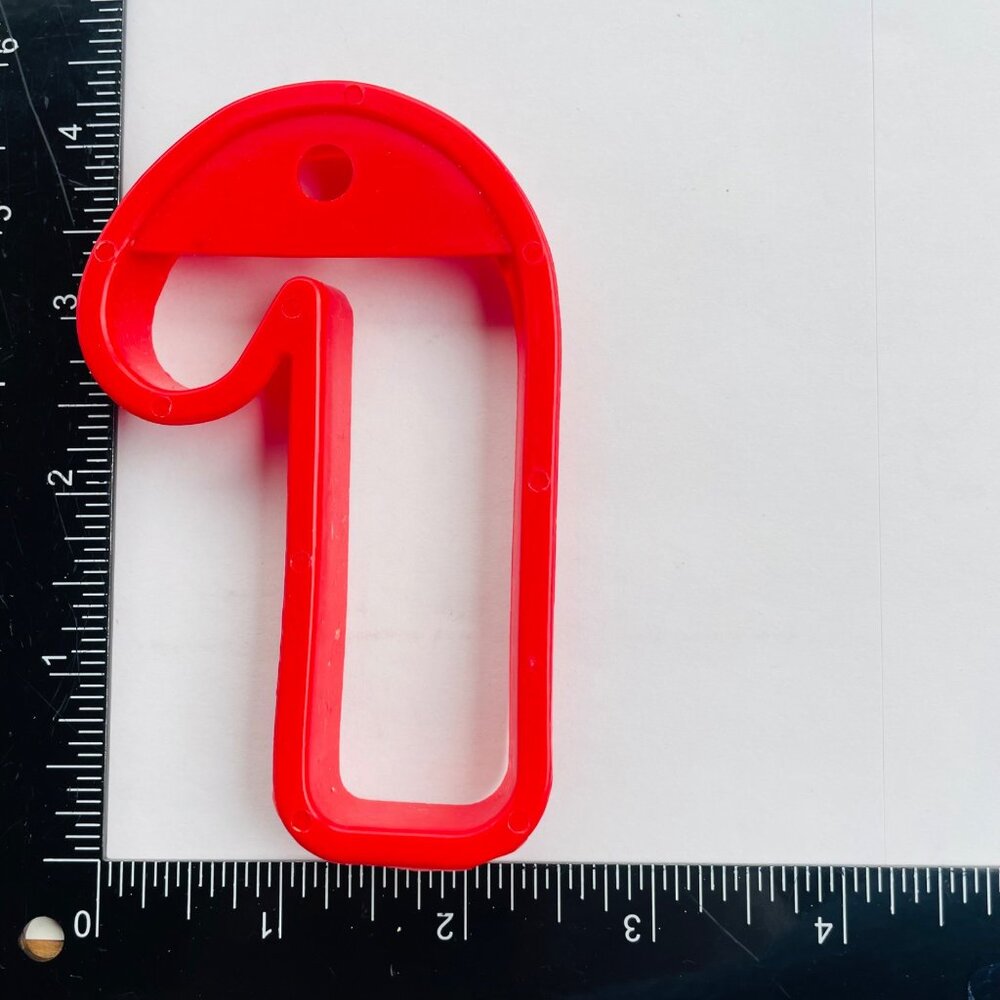 Candy Cane Shaped Cookie Cutter - Red Plastic 4 Inch- Fun & Festive Baking Tool - Picture 4 of 4